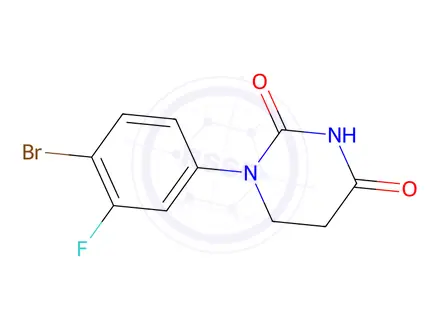 Chemical structure of 1-(4-bromo-3-fluoro-phenyl)hexahydropyrimidine-2,4-dione