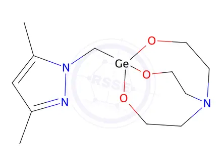 Chemical structure of 2-(bis(2-hydroxyethyl)amino)ethanol, (3,5-dimethylpyrazol-1-yl)methylg ermanium