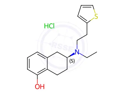 Chemical structure of (6S)-6-[Ethyl[2-(2-thienyl)ethyl]amino]-5,6,7,8-tetrahydro-1-naphthaleno Hydrochloride
