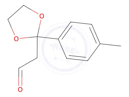 Chemical structure of 2-(2-(p-Tolyl)-1,3-dioxolan-2-yl)acetaldehyde