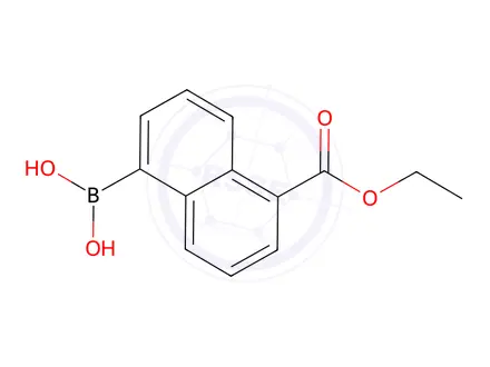 Chemical structure of 5-(Ethoxycarbonyl)naphthalene-1-boronic acid