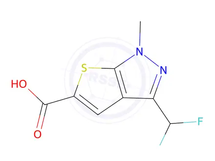 Chemical structure of 3-(difluoromethyl)-1-methyl-1H-thieno[2,3-c]pyrazole-5-carboxylic acid