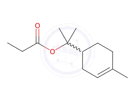 Chemical structure of 2-(4-Methylcyclohex-3-en-1-yl)propan-2-yl propionate