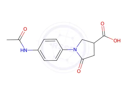 Chemical structure of 1-[4-(Acetylamino)phenyl]-5-oxopyrrolidine-3-carboxylic Acid