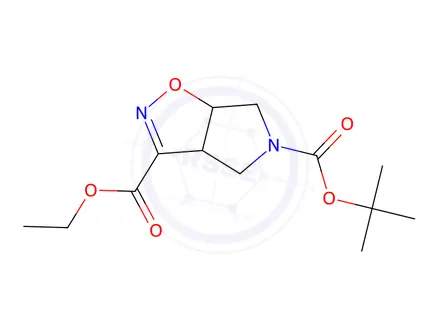 Chemical structure of 5-tert-Butyl 3-ethyl 6,6a-dihydro-3aH-pyrrolo[3,4-d]isoxazole-3,5(4H)-dicarboxylate