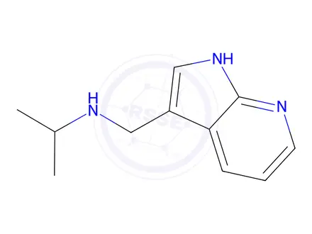 Chemical structure of N-((1H-pyrrolo[2,3-b]pyridin-3-yl)methyl)propan-2-amine