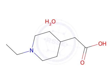 Chemical structure of 2-(1-Ethylpiperidin-4-yl)acetic acid hydrate