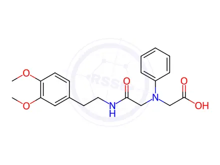 Chemical structure of [(2-{[2-(3,4-Dimethoxyphenyl)ethyl]amino}-2-oxoethyl)(phenyl)amino]acetic acid