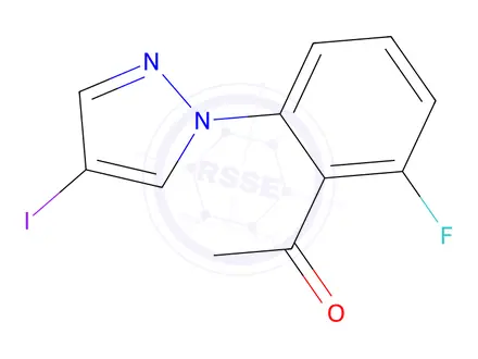 Chemical structure of 1-(2-Fluoro-6-(4-iodo-1h-pyrazol-1-yl)phenyl)ethan-1-one