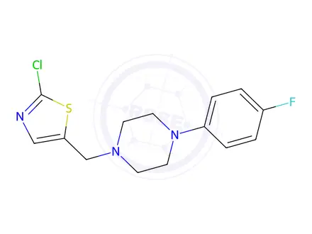Chemical structure of 1-[(2-Chloro-1,3-thiazol-5-yl)methyl]-4-(4-fluorophenyl)piperazine