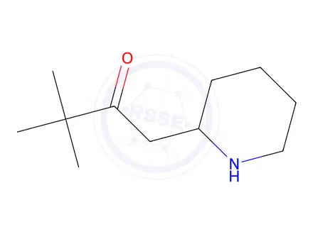 Chemical structure of 3,3-Dimethyl-1-(piperidin-2-yl)butan-2-one