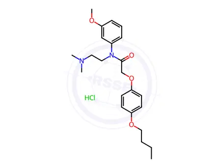 Chemical structure of Acetamide, N-(m-anisyl)-2-(p-butoxyphenoxy)-N-(2-(dimethylamino)ethyl)-, hydrochloride