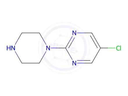 Chemical structure of 5-chloro-2-(piperazin-1-yl)pyrimidine