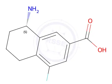 Chemical structure of (S)-8-Amino-4-fluoro-5,6,7,8-tetrahydronaphthalene-2-carboxylic acid