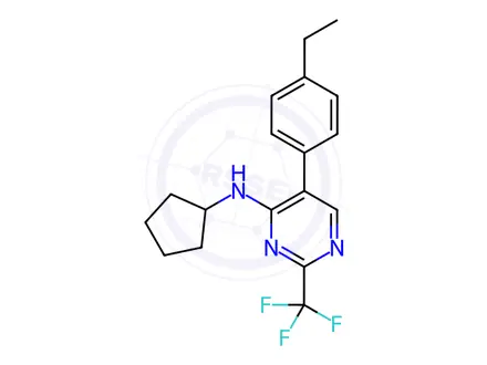 Chemical structure of N-Cyclopentyl-5-(4-ethylphenyl)-2-(trifluoromethyl)pyrimidin-4-amine