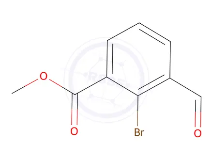Chemical structure of Methyl 2-bromo-3-formylbenzoate, 97%
