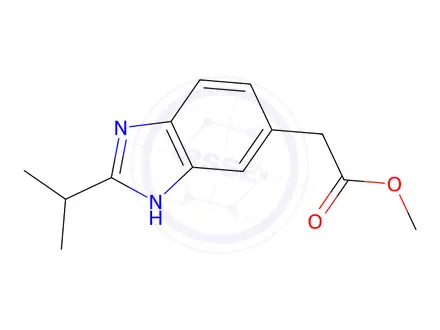 Chemical structure of Methyl 2-(2-isopropyl-1H-benzo[d]imidazol-5-yl)acetate