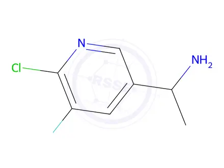 Chemical structure of 1-(6-Chloro-5-fluoropyridin-3-yl)ethan-1-amine