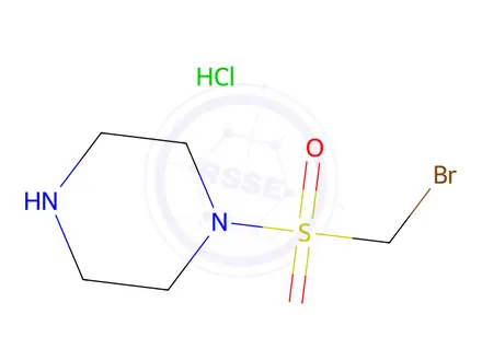 Chemical structure of 1-((Bromomethyl)sulfonyl)piperazine hydrochloride