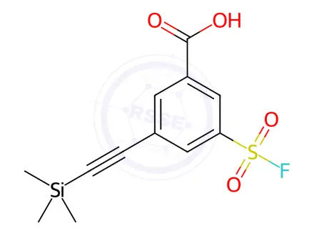 Chemical structure of 3-​Fluorosulfonyl)​-​5-​[2-​(trimethylsilyl)​ethynyl]​benzoic Acid
