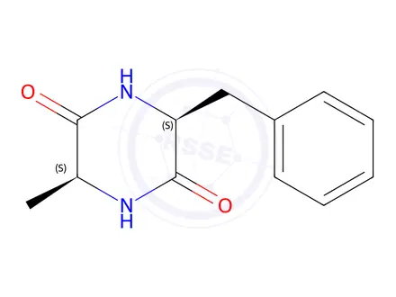 Chemical structure of (2S,5S)-2-Benzyl-5-methylpiperazine-3,6-dione