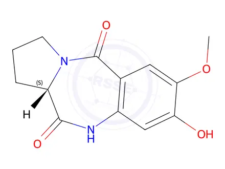 Chemical structure of (S)-8-Hydroxy-7-methoxy-1,2,3,11a-tetrahydro-5H-benzo[e]pyrrolo[1,2-a][1,4]diazepine-5,11(10H)-dione