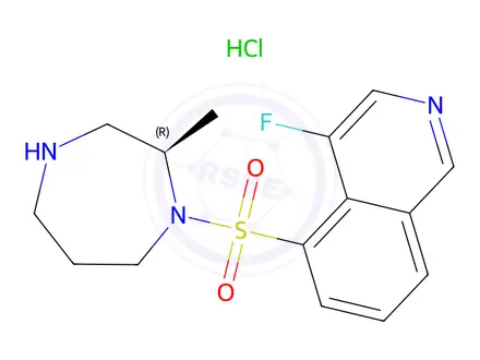 Chemical structure of (R)-4-Fluoro-5-((2-methyl-1,4-diazepan-1-yl)sulfonyl)isoquinoline Hydrochloride