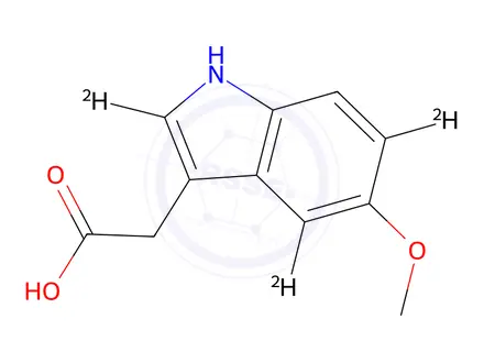 Chemical structure of 5-Methoxy-3-indoleacetic acid-d3