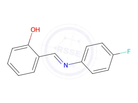 Chemical structure of 2-{(E)-[(4-Fluorophenyl)imino]methyl}phenol