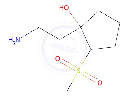 Chemical structure of 1-(2-Aminoethyl)-2-(methylsulfonyl)cyclopentan-1-ol