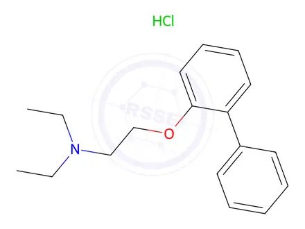 Chemical structure of Triethylamine, 2-(2-biphenylyloxy)-, hydrochloride