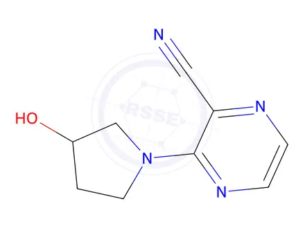 Chemical structure of 3-(3-Hydroxypyrrolidin-1-yl)pyrazine-2-carbonitrile