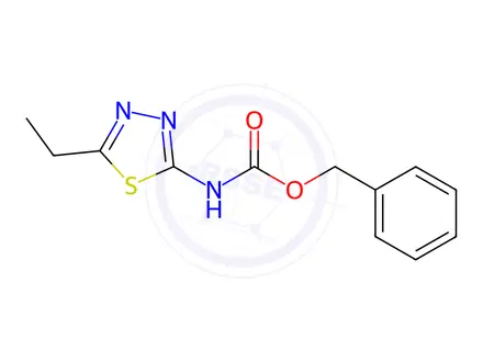 Chemical structure of 1,3,4-Thiadiazole-2-carbamicacid,5-ethyl-,benzylester(8CI)