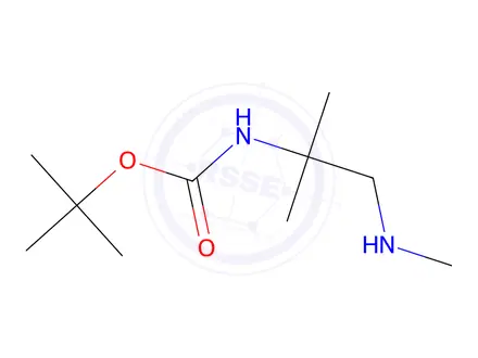 Chemical structure of tert-butyl N-[2-methyl-1-(methylamino)propan-2-yl]carbamate
