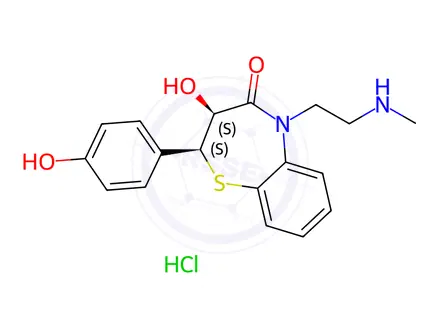 Chemical structure of Deacetyl-N,O-didesmethyldiltiazem Hydrochloride