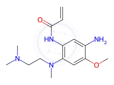 Chemical structure of N-(5-amino-2-((2-(dimethylamino)ethyl)(methyl)amino)-4-methoxyphenyl)acrylamide
