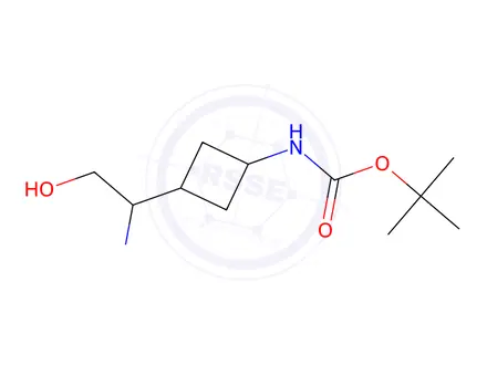 Chemical structure of Tert-butyl (3-(1-amino-2-hydroxyethyl)cyclobutyl)carbamate