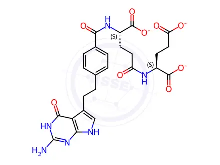 Chemical structure of Pemetrexed EP Impurity D Trisodium