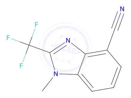 Chemical structure of 1-Methyl-2-(trifluoromethyl)-1H-benzo[d]imidazole-4-carbonitrile