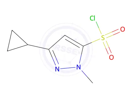 Chemical structure of 3-Cyclopropyl-1-methyl-1h-pyrazole-5-sulfonyl chloride