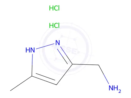 Chemical structure of [(3-Methyl-1H-pyrazol-5-yl)methyl]amine Dihydrochloride