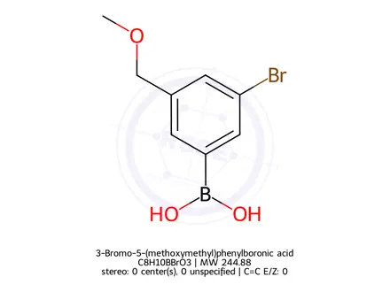 Chemical structure of (3-Bromo-5-(methoxymethyl)phenyl)boronic acid