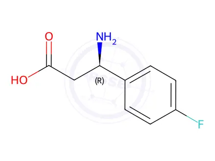 Chemical structure of (R)-3-(p-fluorophenyl)-beta-alanine
