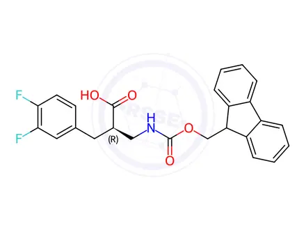 Chemical structure of Fmoc-(R)-3-amino-2-(3,4-difluorobenzyl)propanoicacid