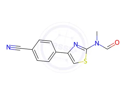Chemical structure of N-[4-(4-cyanophenyl)-1,3-thiazol-2-yl]-N-methylformamide