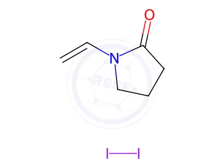 Chemical structure of Poly(vinylpyrrolidone)-Iodine complex