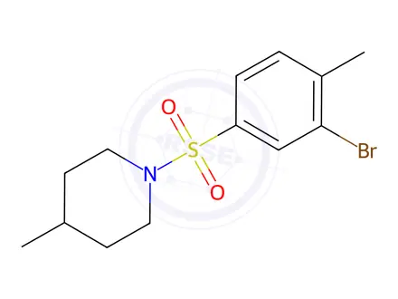 Chemical structure of 1-((3-Bromo-4-methylphenyl)sulfonyl)-4-methylpiperidine