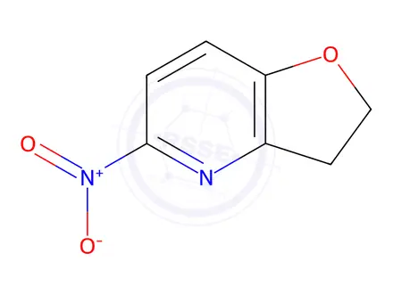 Chemical structure of Furo[3,2-b]pyridine, 2,3-dihydro-5-nitro-