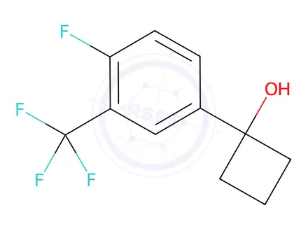 Chemical structure of 1-(4-fluoro-3-(trifluoromethyl)phenyl)cyclobutanol
