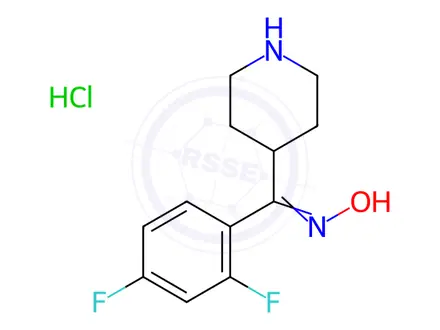 Chemical structure of (2,4-Difluorophenyl)-4-piperidylmethanone Oxime Hydrochloride